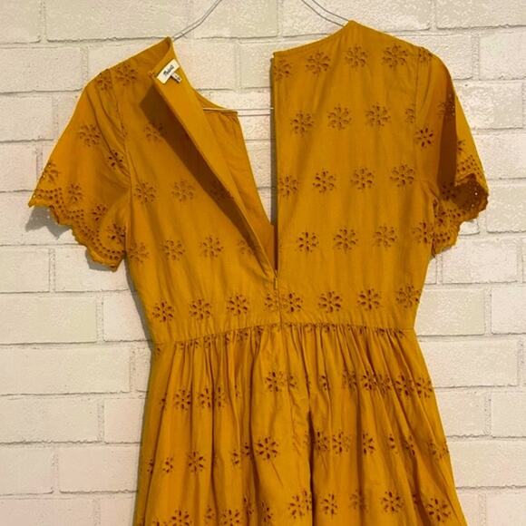 Madewell $150 2023 Scalloped Eyelet Midi Dress sz 0 Sold Out - Picture 13 of 16